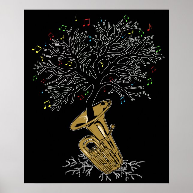 Tuba Gift Marching Band Gifts Brass Music Tuba Poster (Front)
