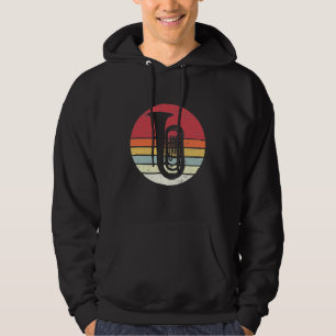 Tuba gift, retro tuba player, orchestra hoodie