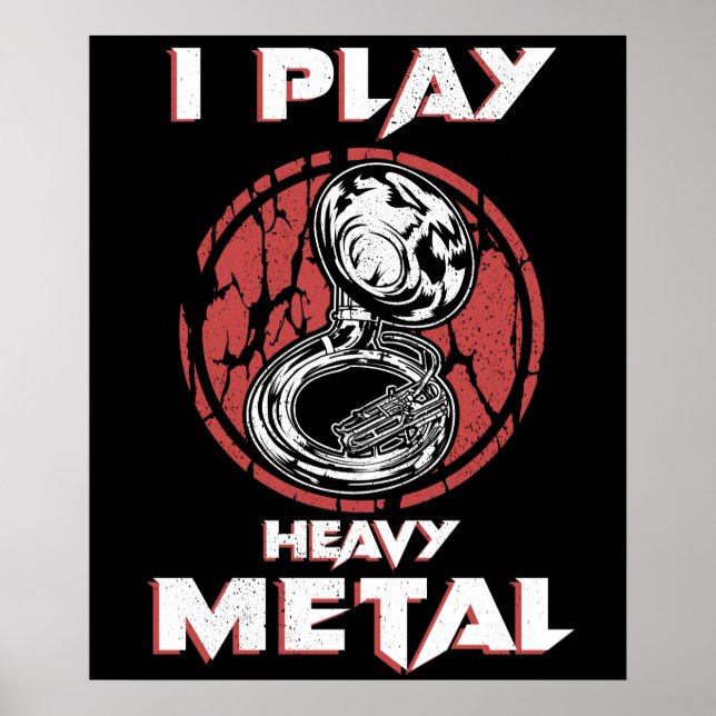 Tuba Gifts Heavy Metal Marching Band Sousaphone Poster (Front)