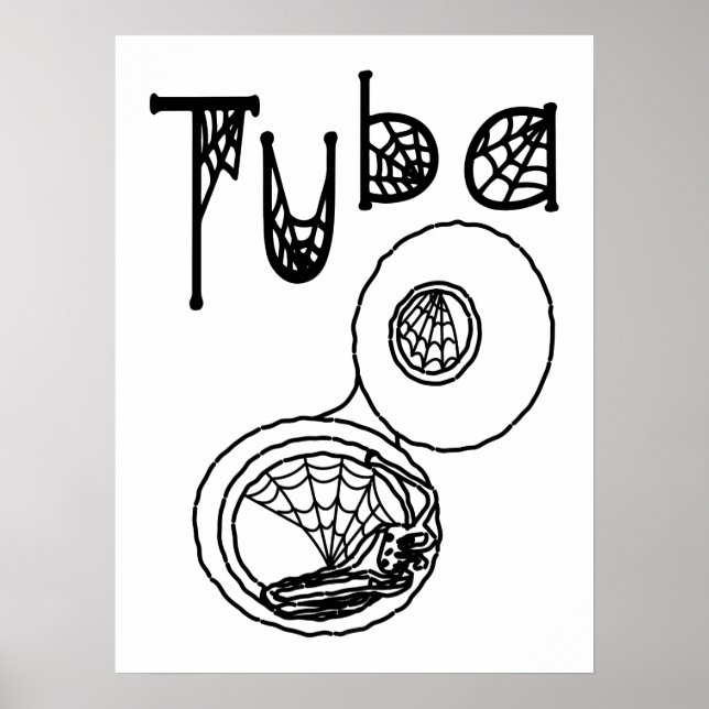 Tuba Halloween Cobwebs Poster (Front)
