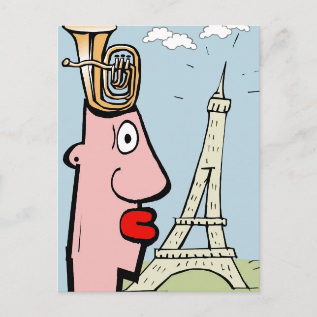 Tuba Head In Paris Postcard (Front)