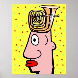 Tuba Head Poster