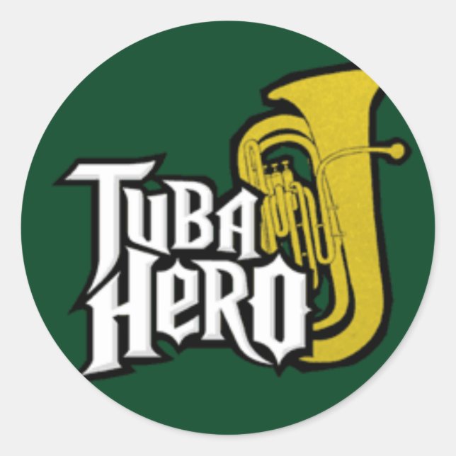 tuba_hero classic round sticker (Front)