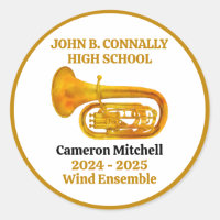 Tuba High School Band Gold Personalised