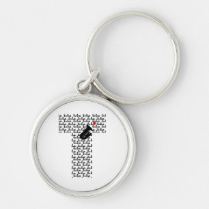 Tuba Letter T Key Ring