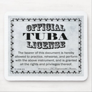Tuba License Mouse Mat