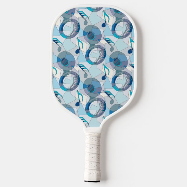 Tuba Music Note Fragments Pickleball Paddle (Back)