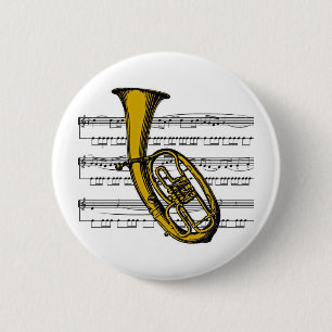 Tuba musical 04 B 6 Cm Round Badge