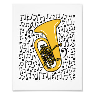 Tuba Musical Notes Tubaist Brass Musician Photo Print