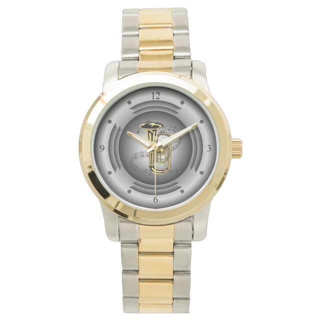 Tuba ~ Musical Scroll ~ Silver Speaker ~ Watch (Front)