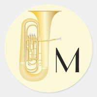 Tuba Musician Band Teacher Classic Round Sticker