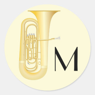 Tuba Musician Band Teacher Classic Round Sticker
