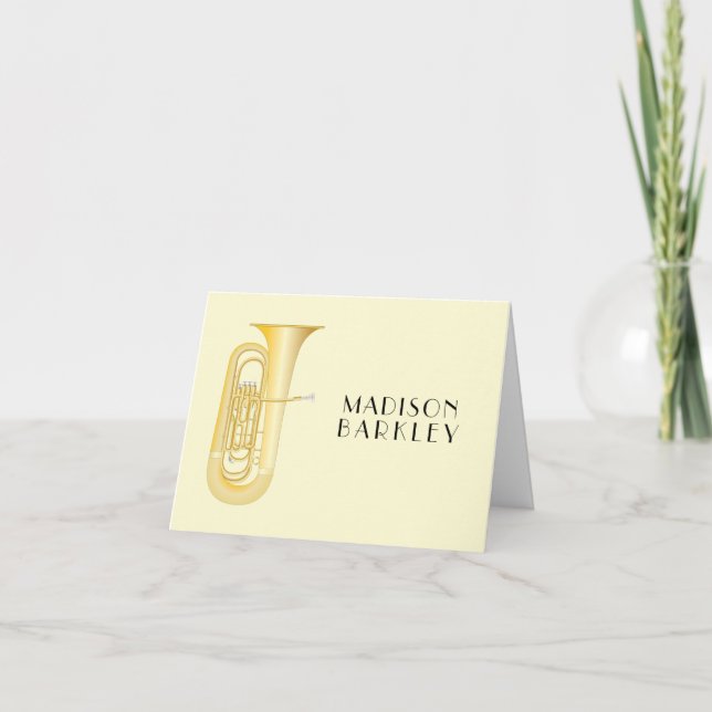 Tuba Musician Band Teacher Note Card (Front)