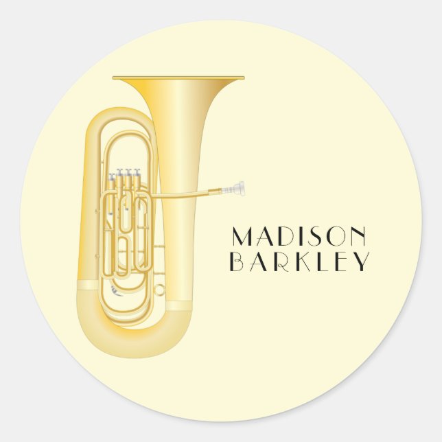Tuba Musician Band Teacher Oval Sticker (Front)