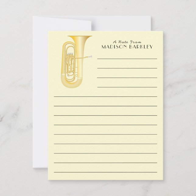 Tuba Musician Band Teacher Thank You Card (Front)