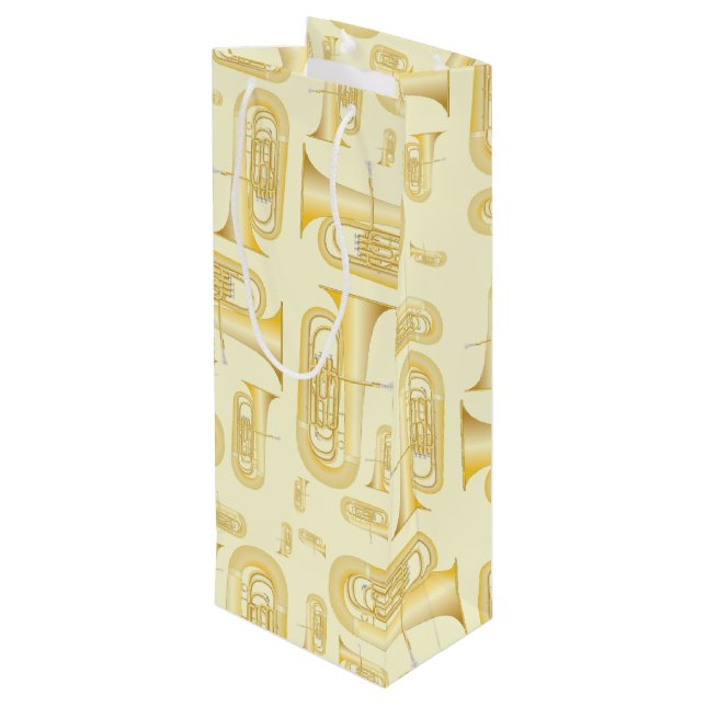 Tuba Musician Band Teacher Wine Gift Bag (Back Angled)