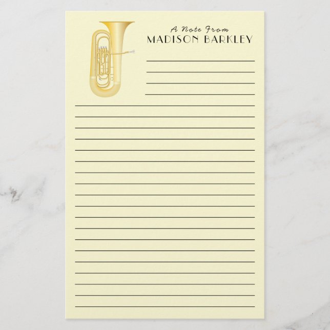 Tuba Musician Teacher Stationery (Front)
