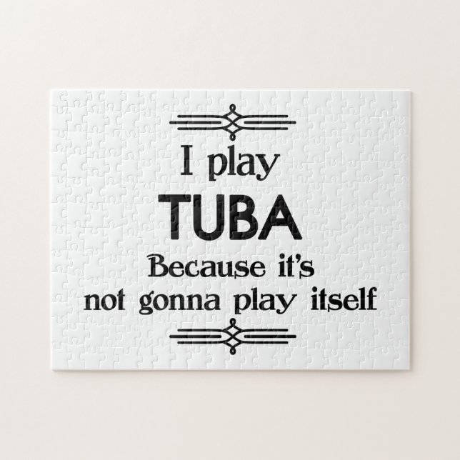 Tuba - Play Itself Funny Deco Music Jigsaw Puzzle (Horizontal)