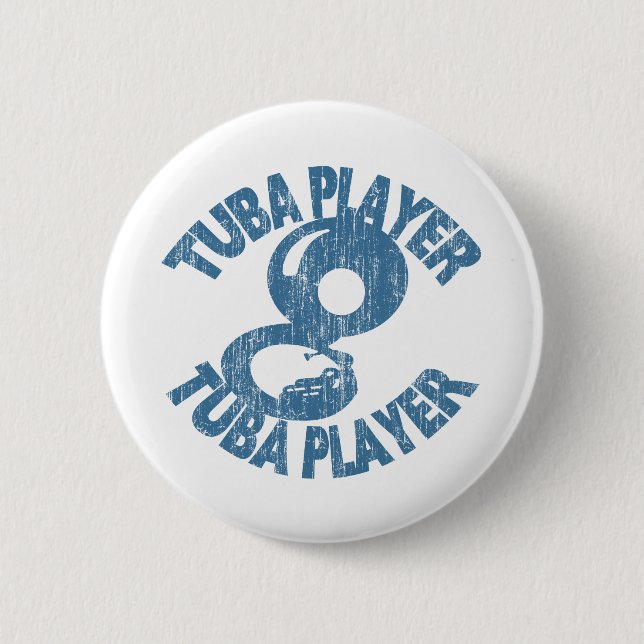 Tuba Player 6 Cm Round Badge (Front)