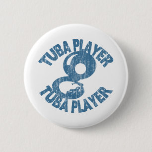 Tuba Player 6 Cm Round Badge