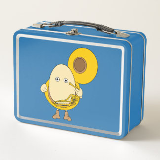 Tuba Player Egghead Metal Lunch Box