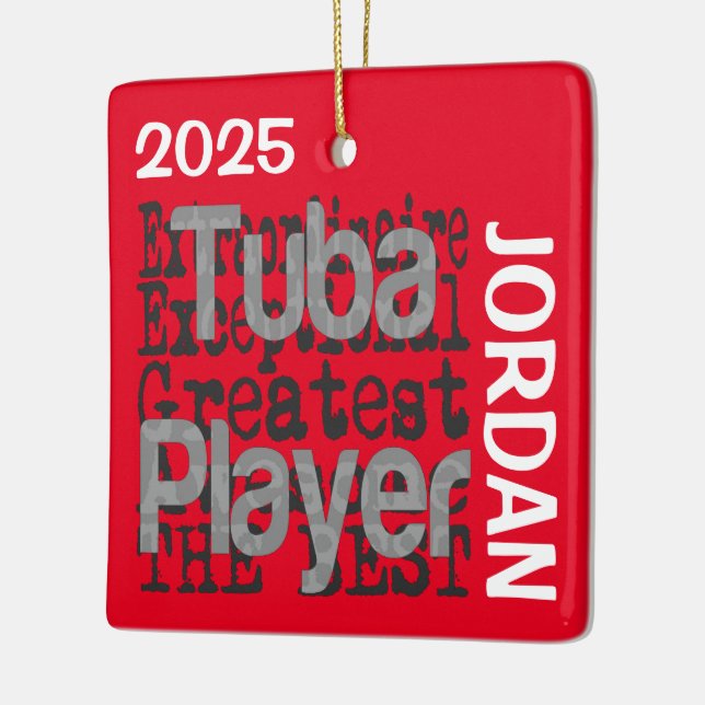Tuba Player Extraordinaire CUSTOM Ceramic Ornament (Left)