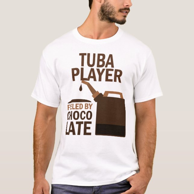 Tuba Player (Funny) Chocolate T-Shirt (Front)