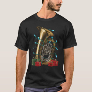 Tuba Player Xmas Lighting Santa Musical Tuba Chris T-Shirt