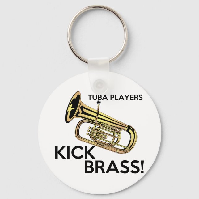 Tuba Players Kick Brass Key Ring (Front)