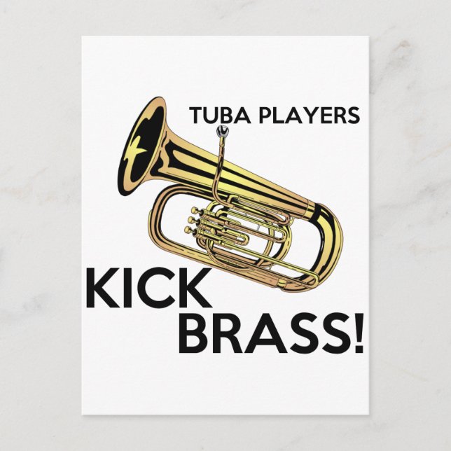 Tuba Players Kick Brass Postcard (Front)
