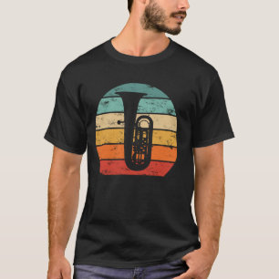 Tuba retro sunset grunge tubist motif for tuba pla T-Shirt