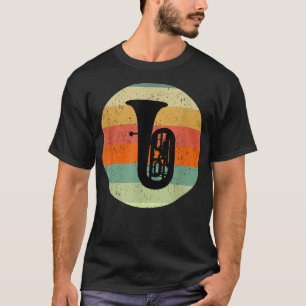 Tuba Retro Vintage Sunset Music Band Orchestra T-Shirt