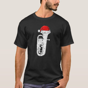 Tuba Santa Hat Christmas Xmas T-Shirt
