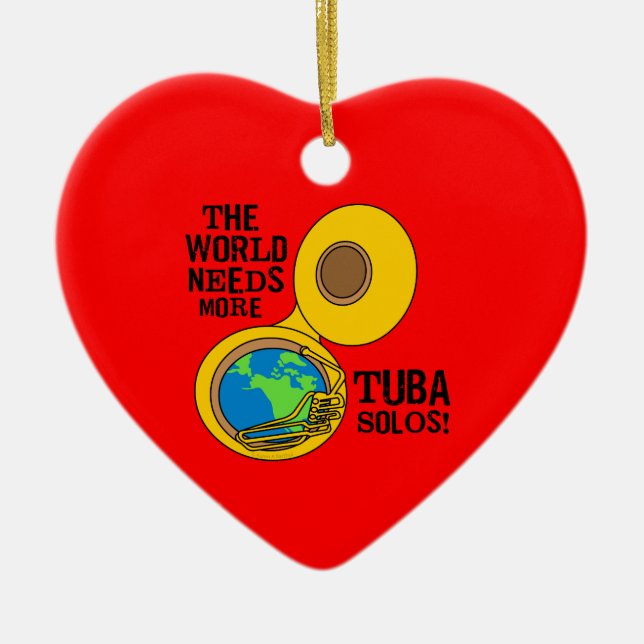 Tuba Solos Ceramic Tree Decoration (Front)