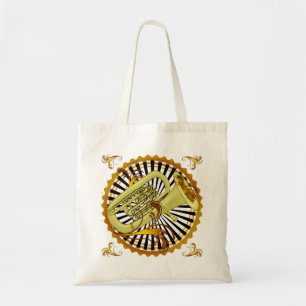 Tuba Swirls tote bag