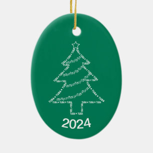 Tuba Text Christmas Tree Ceramic Tree Decoration