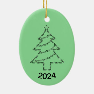Tuba Text Christmas Tree Ceramic Tree Decoration