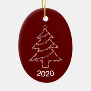 Tuba Text Christmas Tree Ceramic Tree Decoration