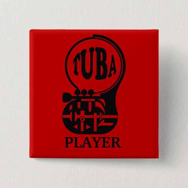 TUBA  , Tuba Player 15 Cm Square Badge (Front)