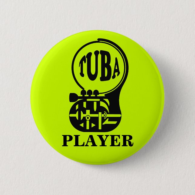TUBA  , Tuba Player 6 Cm Round Badge (Front)