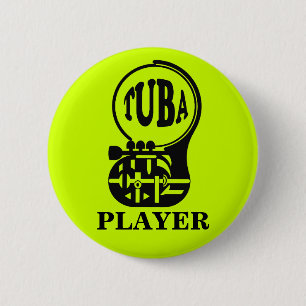 TUBA , Tuba Player 6 Cm Round Badge