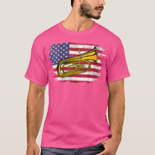 Tuba With American Flag For Orchestra T-Shirt