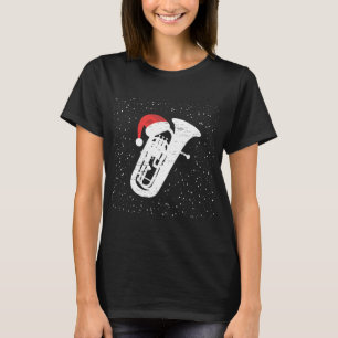 Tuba with Santa's Hat For Musicians Christmas Seas T-Shirt