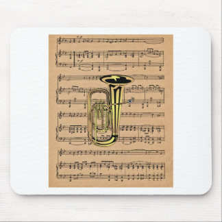 Tuba ~ With Sheet Music Background Mouse Mat