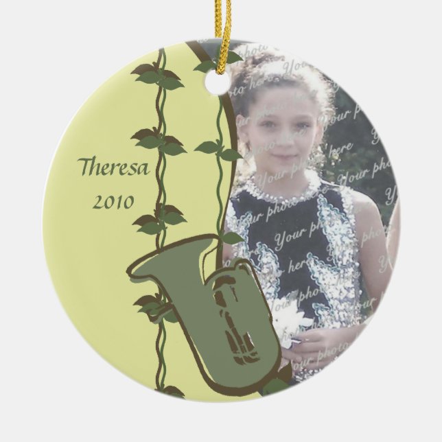 Tuba Woodland Photo Ceramic Tree Decoration (Front)