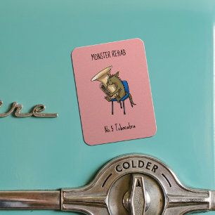 Tubacabra Tuba Player Chupacabra Wordplay Artwork Magnet