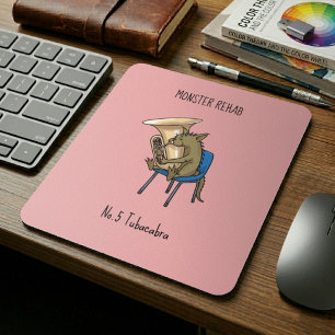 Tubacabra Tuba Player Chupacabra Wordplay Artwork Mouse Mat