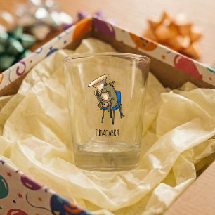 Tubacabra Tuba Player Chupacabra Wordplay Artwork Shot Glass
