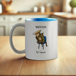Tubacabra Tuba Player Chupacabra Wordplay Artwork Two-Tone Coffee Mug