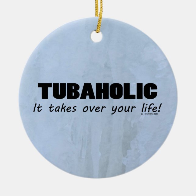 Tubaholic Life Ceramic Tree Decoration (Front)
